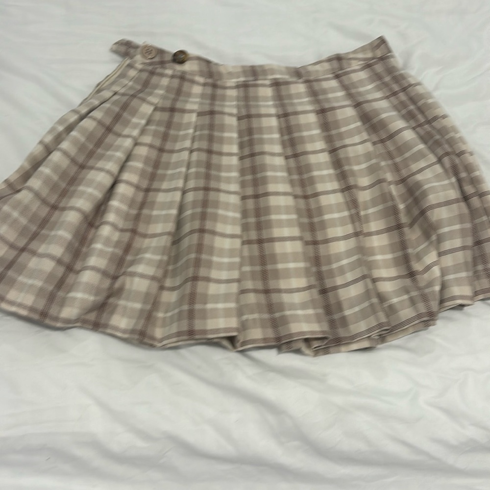 Nude Plaid skirt